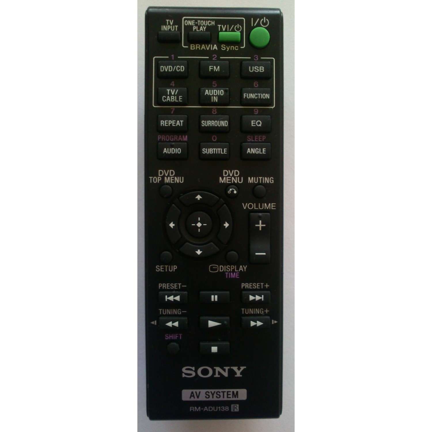 CONTROL REMOTO ORIGINAL SONY PARA SISTEMAS DE AUDIO Y VIDEO / NUMERO DE PARTE RM-ADU138 / RM-ADU138R / MODELO DAV-TZ140 / HBD-TZ130 / HBD-TZ140 / DAV-TZ145 / DAV-TZ150 / BBD-TZ145 / AV-RZ130 / INCLUYE BOTONES PARA FUNCIONES COMO DVD/CD/FM/USB/TV/CABLE